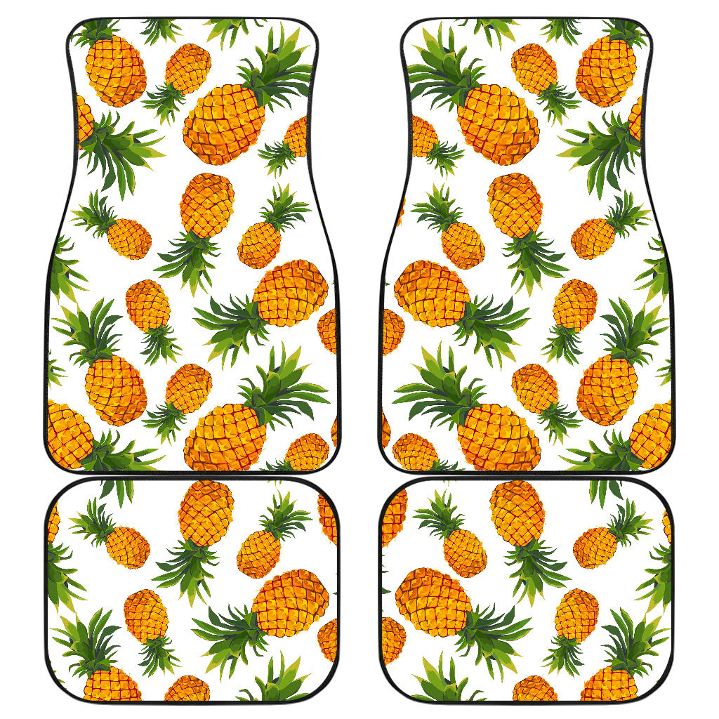 Summer Pineapple Pattern Print Front and Back Car Floor Mats