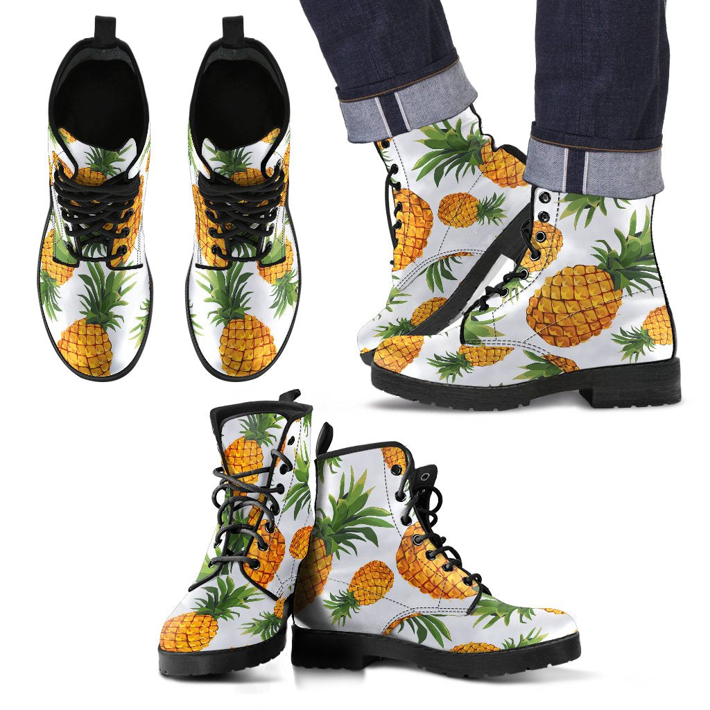 Summer Pineapple Pattern Print Men's Boots