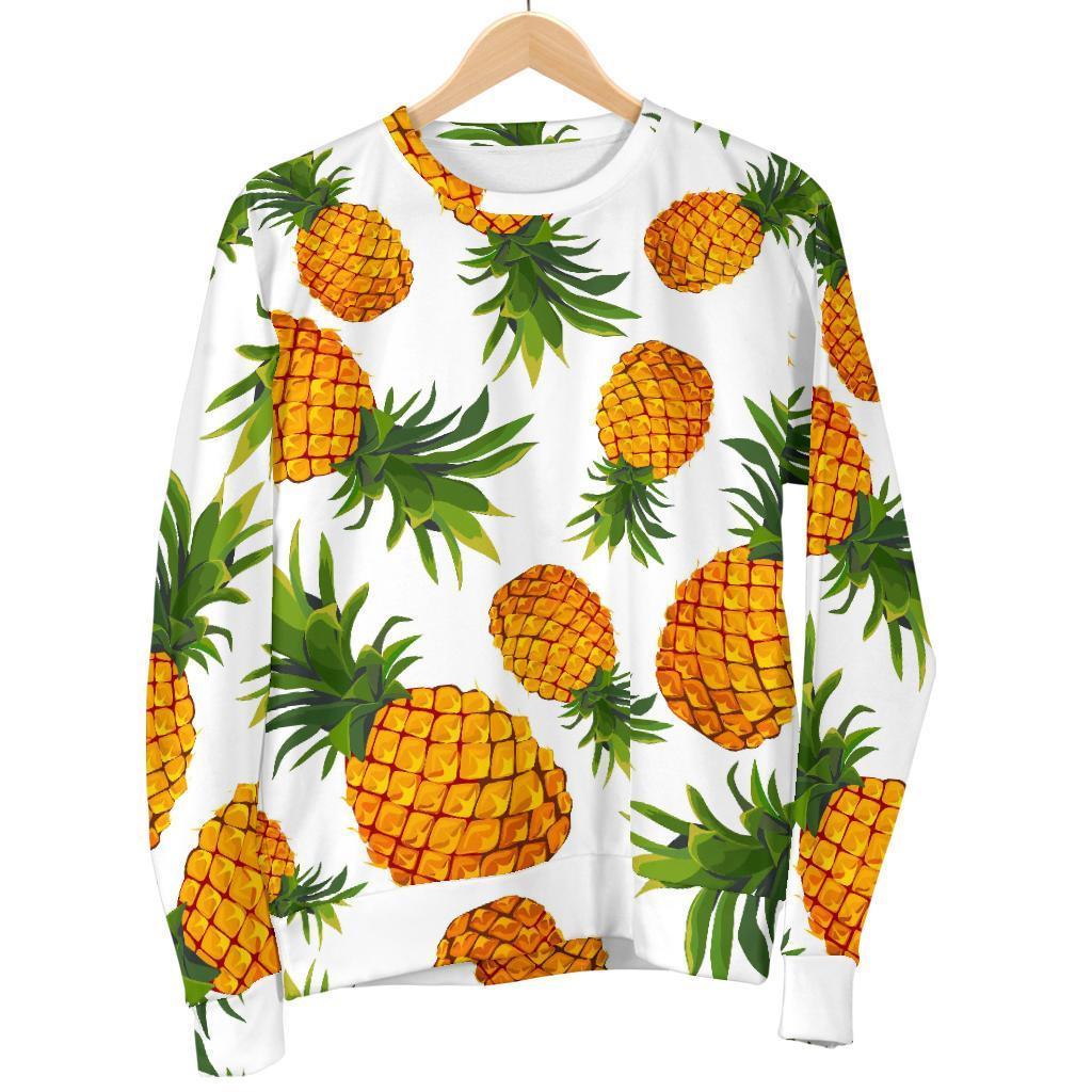 Summer Pineapple Pattern Print Men's Crewneck Sweatshirt