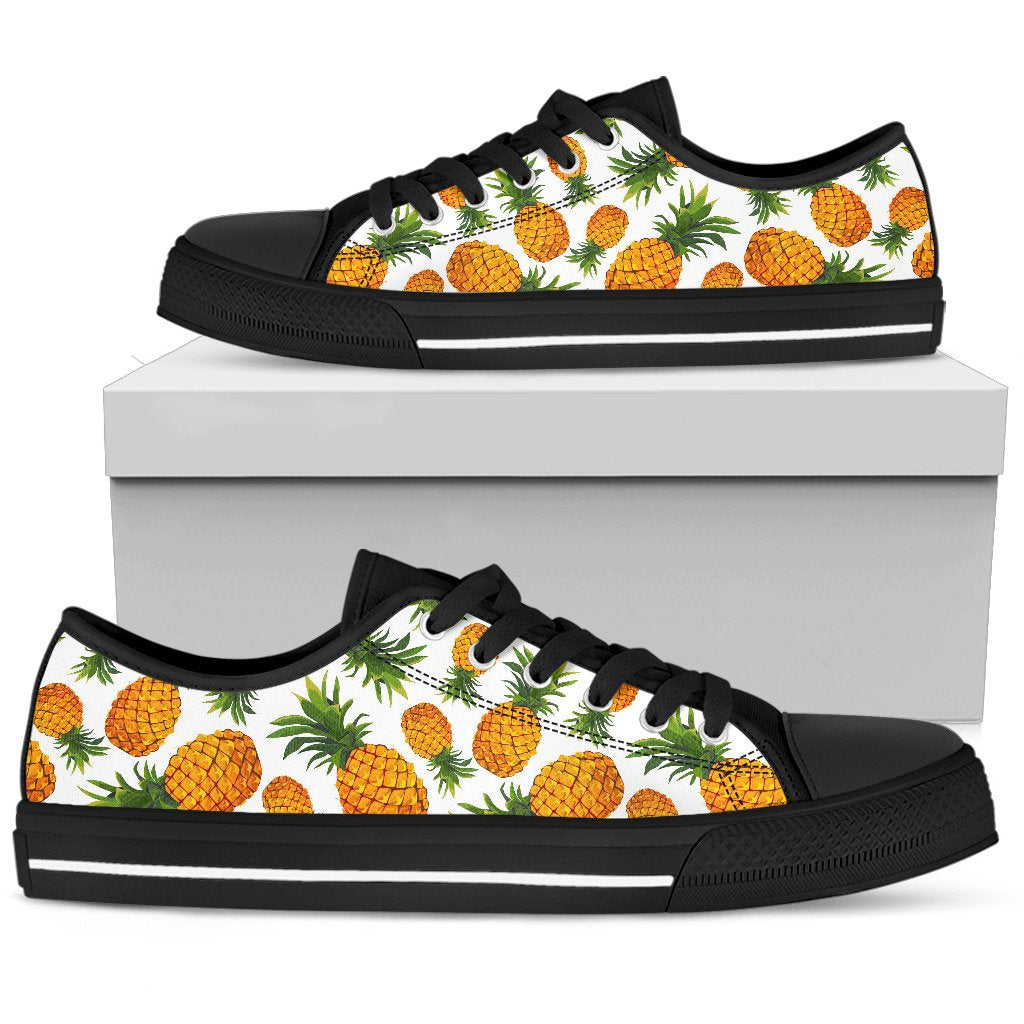 Summer Pineapple Pattern Print Men's Low Top Shoes