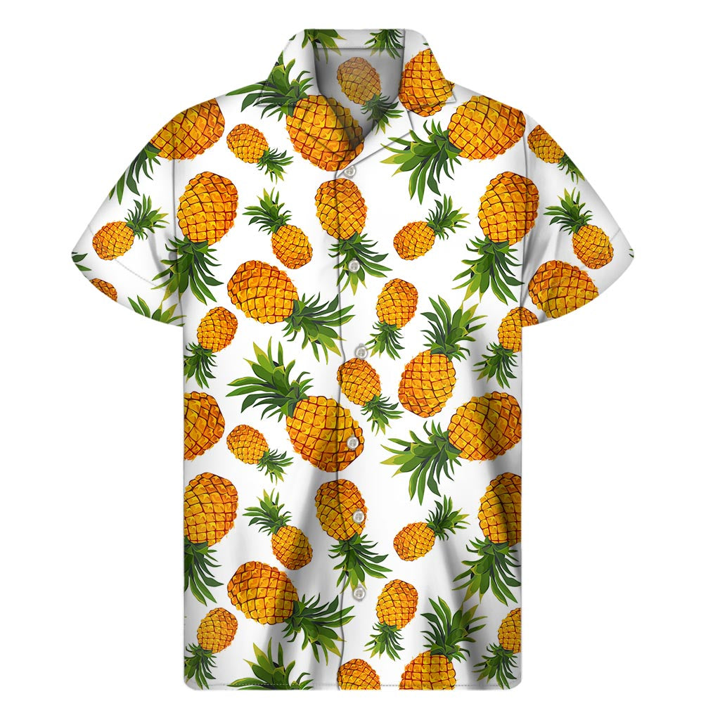 Summer Pineapple Pattern Print Men's Short Sleeve Shirt