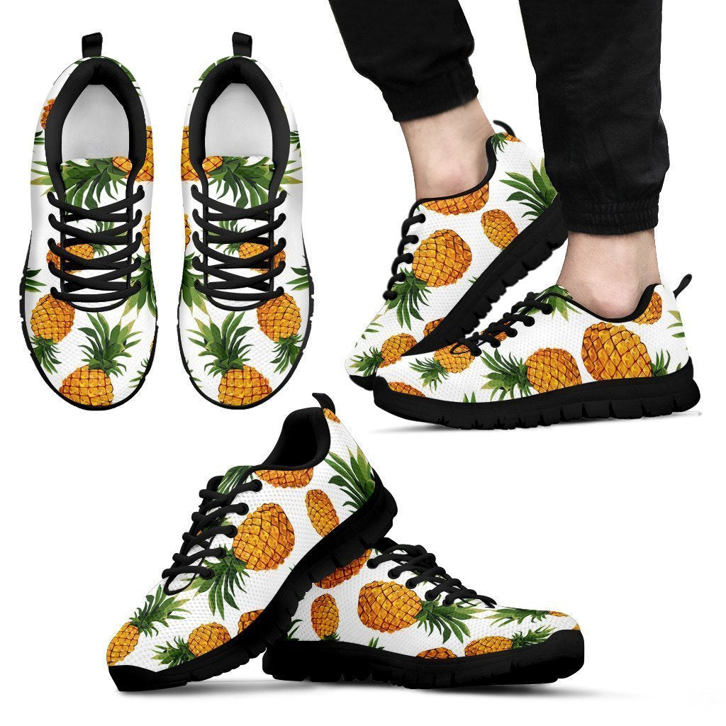 Summer Pineapple Pattern Print Men's Sneakers