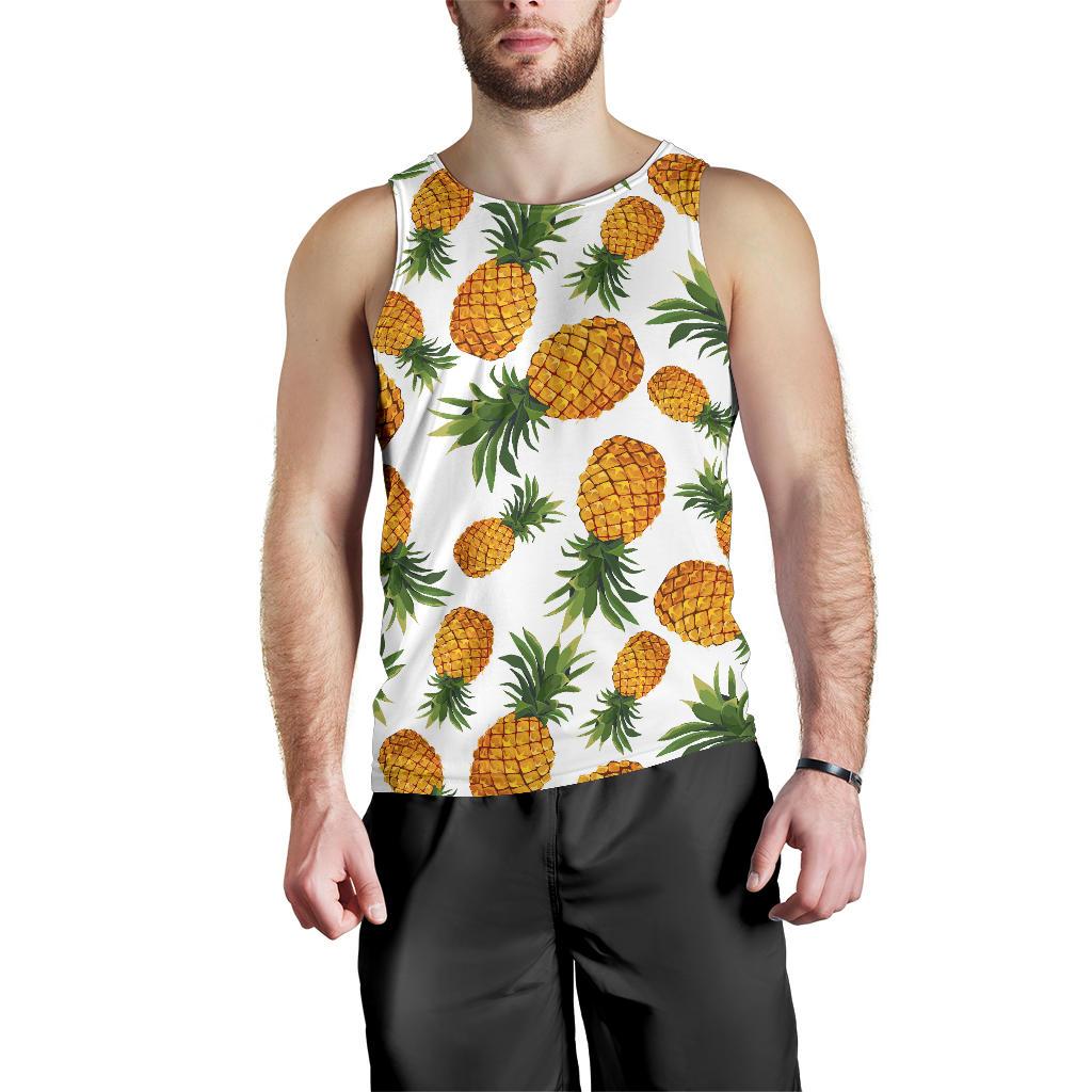 Summer Pineapple Pattern Print Men's Tank Top