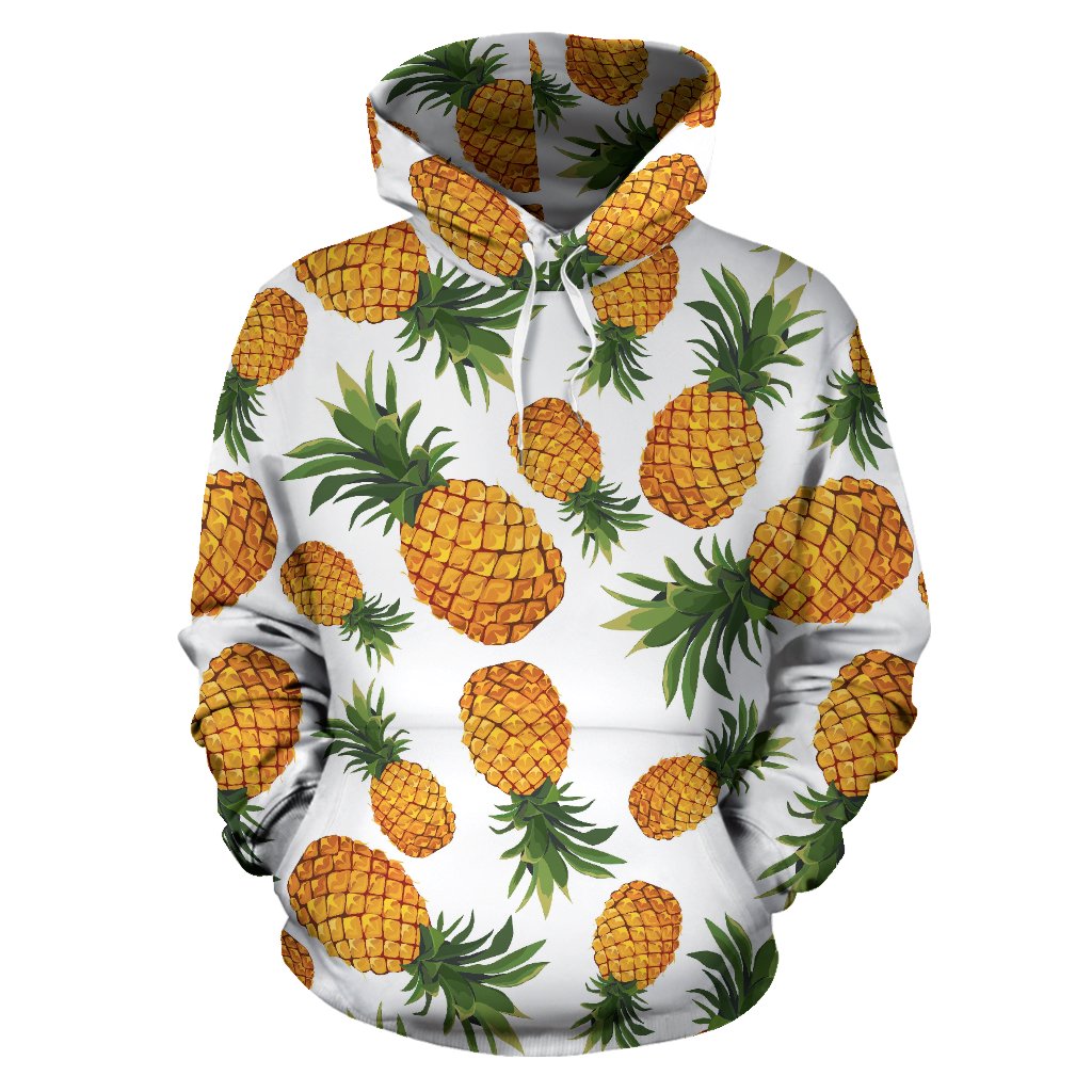 Summer Pineapple Pattern Print Pullover Hoodie