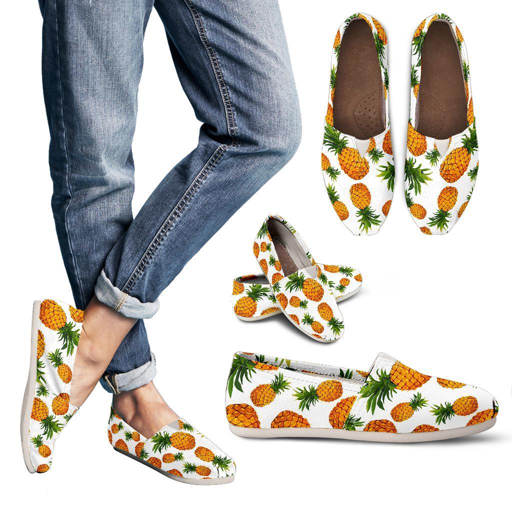 Summer Pineapple Pattern Print Women's Casual Canvas Shoes