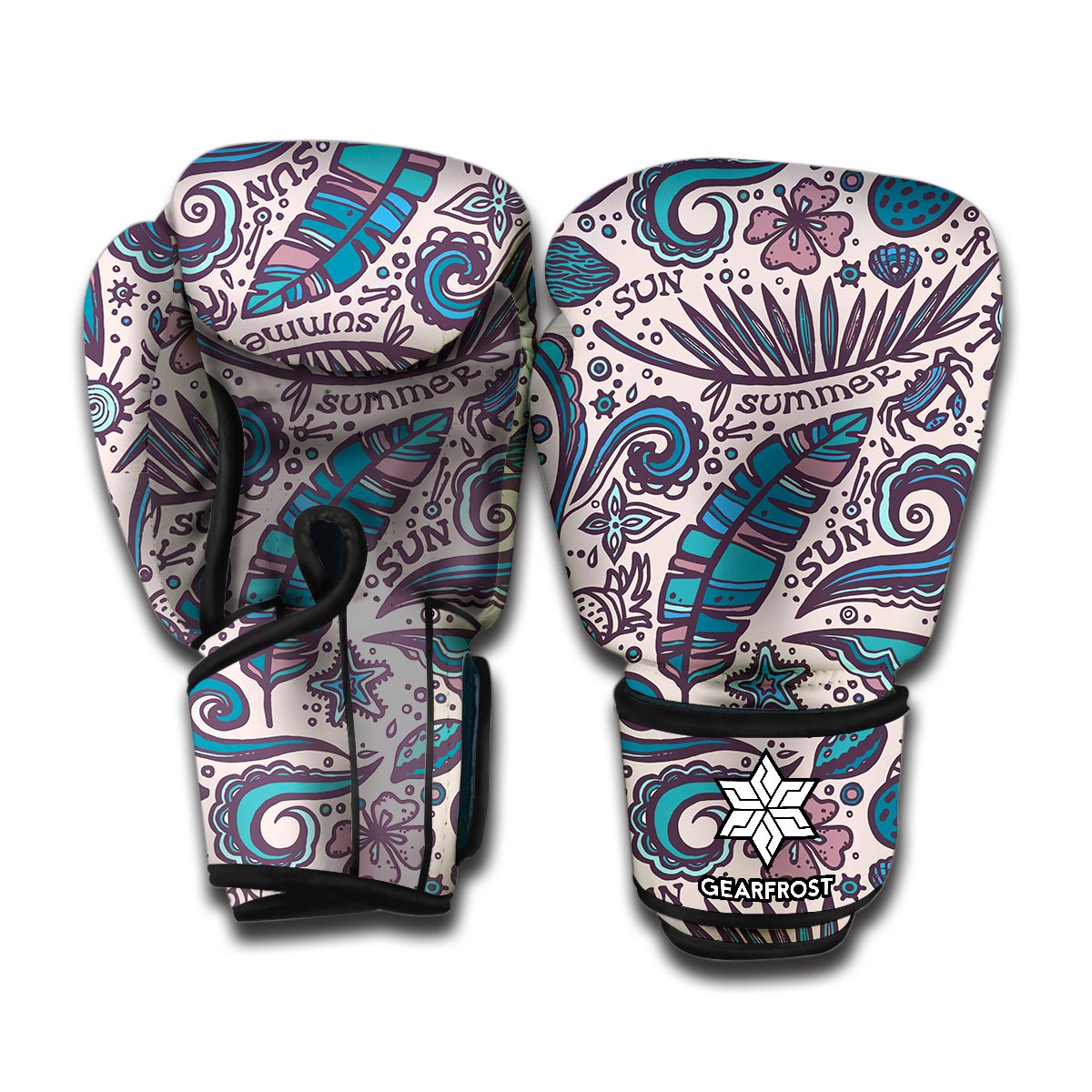 Summer Surfing Pattern Print Boxing Gloves