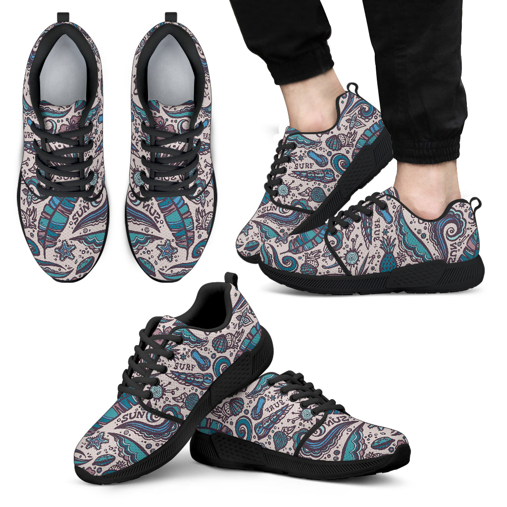 Summer Surfing Pattern Print Men's Athletic Shoes