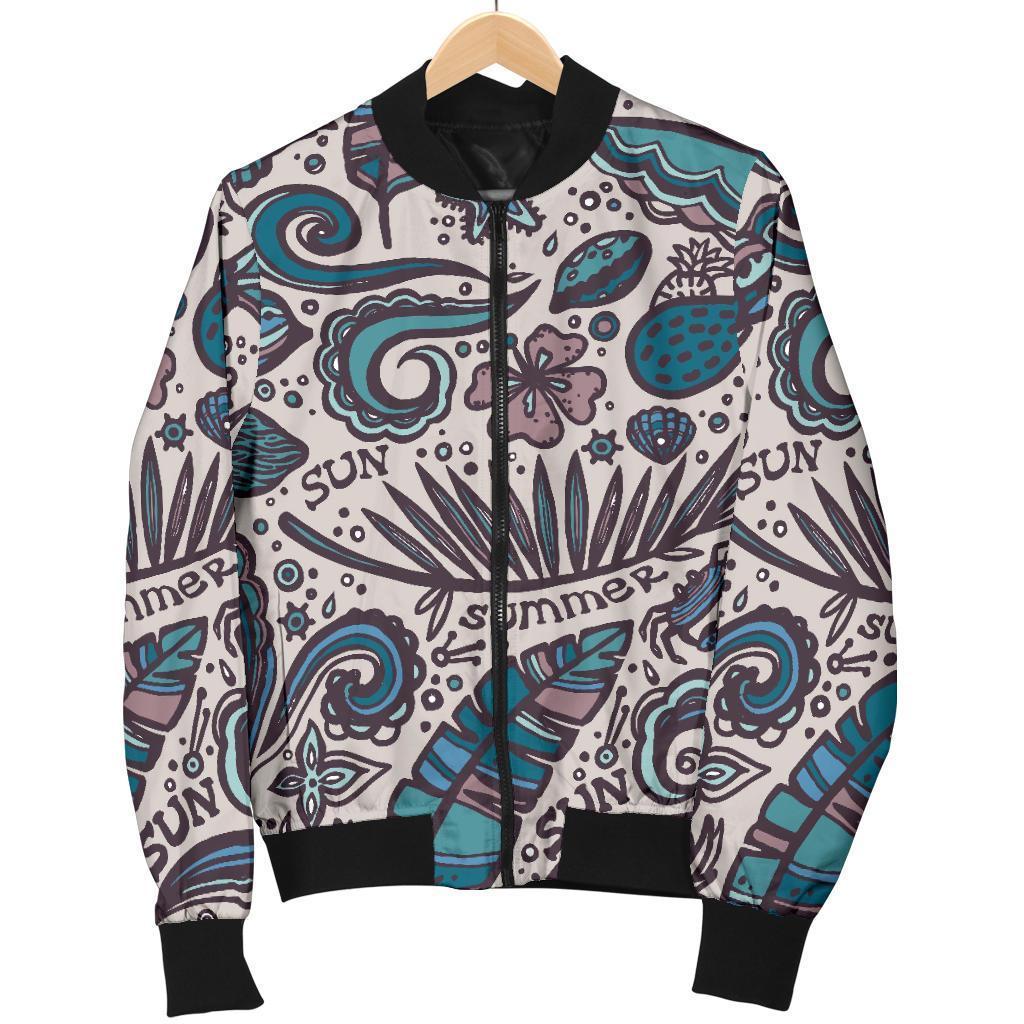 Summer Surfing Pattern Print Men's Bomber Jacket