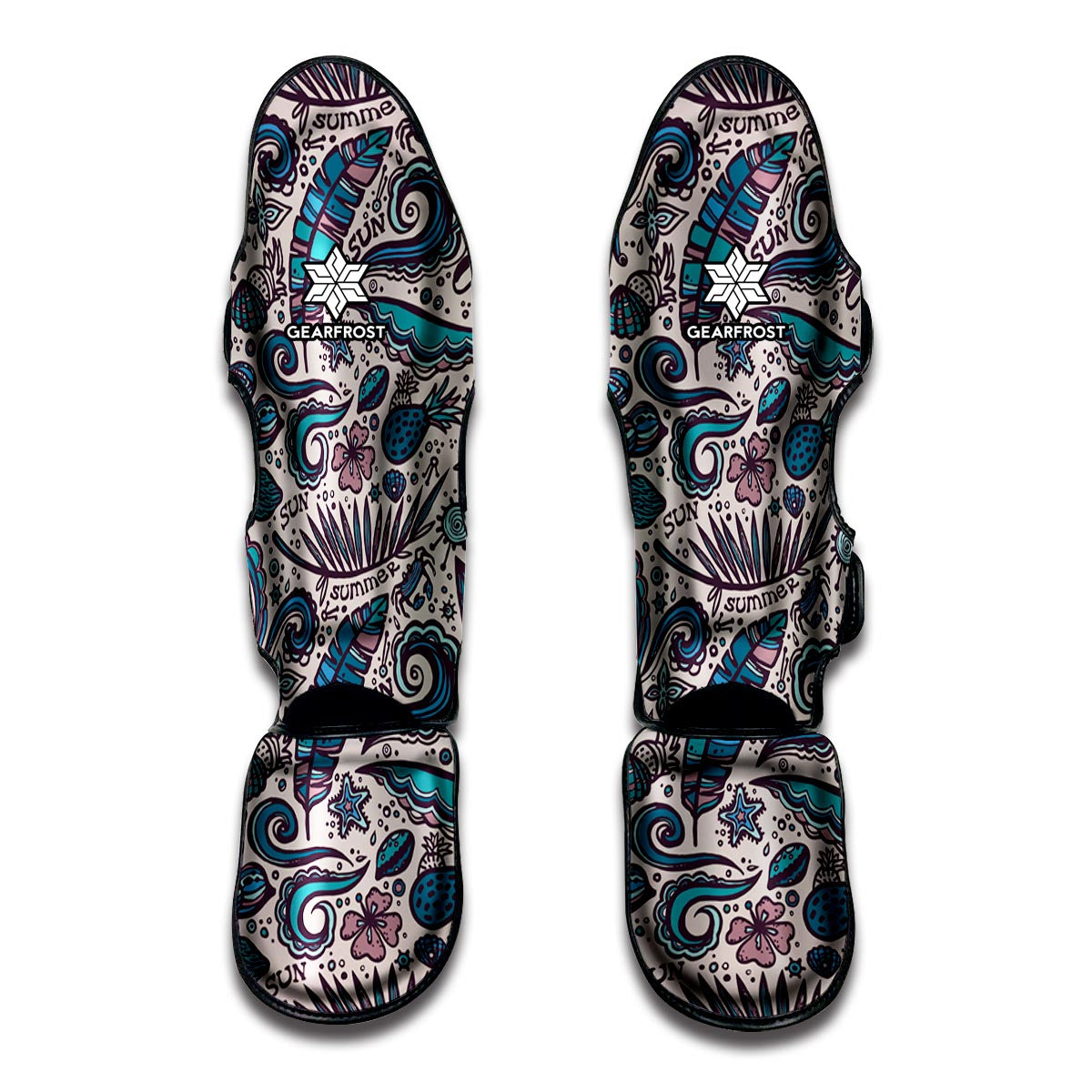 Summer Surfing Pattern Print Muay Thai Shin Guards