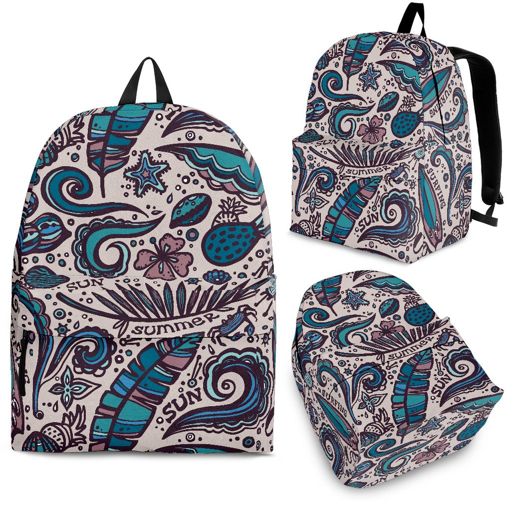 Summer Surfing Pattern Print School Backpack