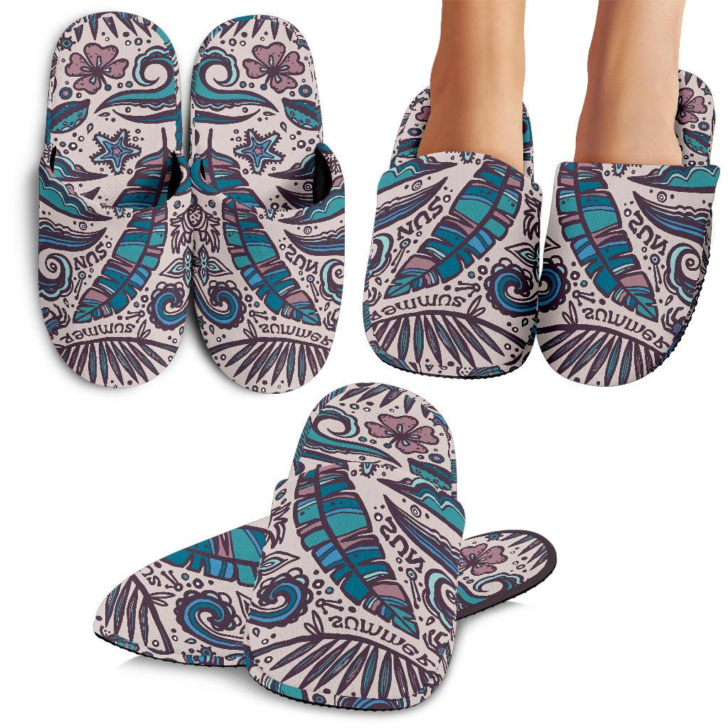 Summer Surfing Pattern Print Slippers