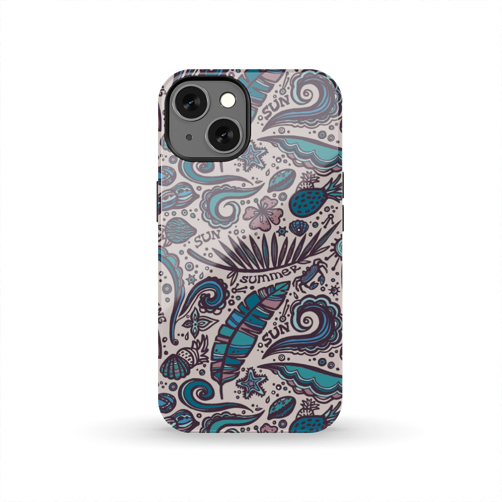 Summer Surfing Pattern Print Tough Phone Case