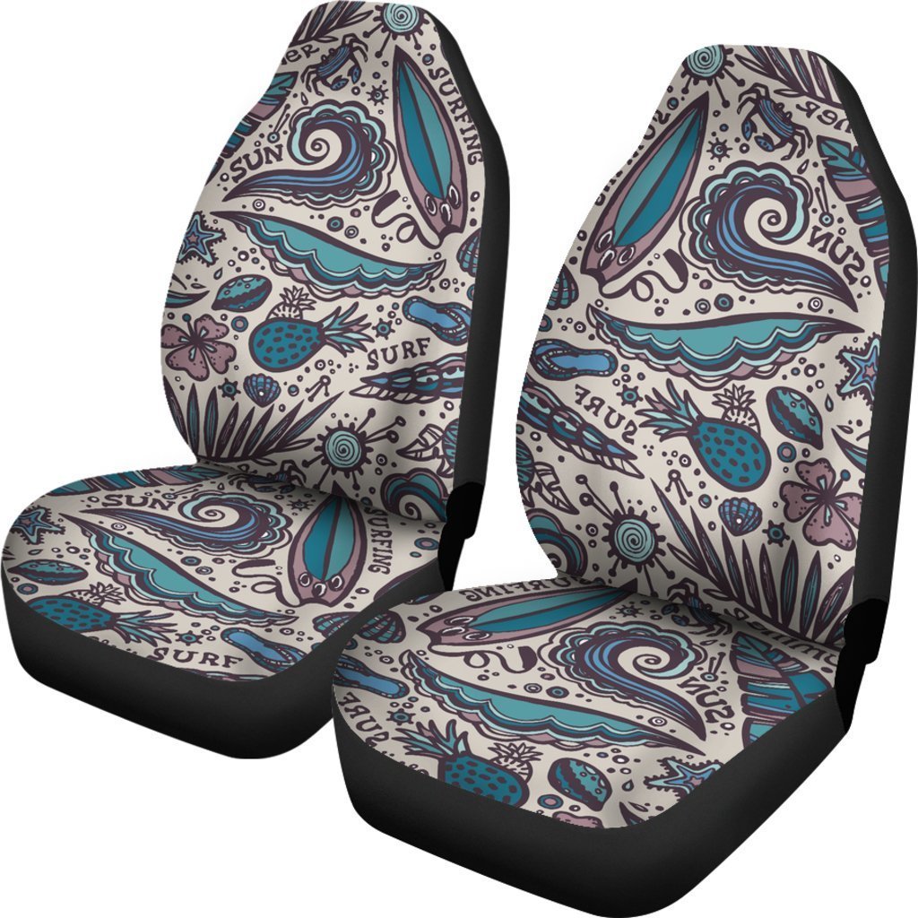 Summer Surfing Pattern Print Universal Fit Car Seat Covers