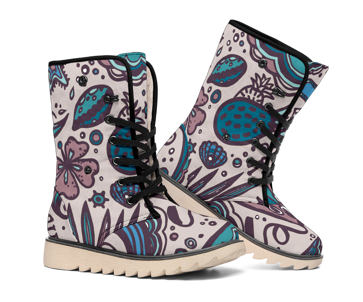 Summer Surfing Pattern Print Winter Boots