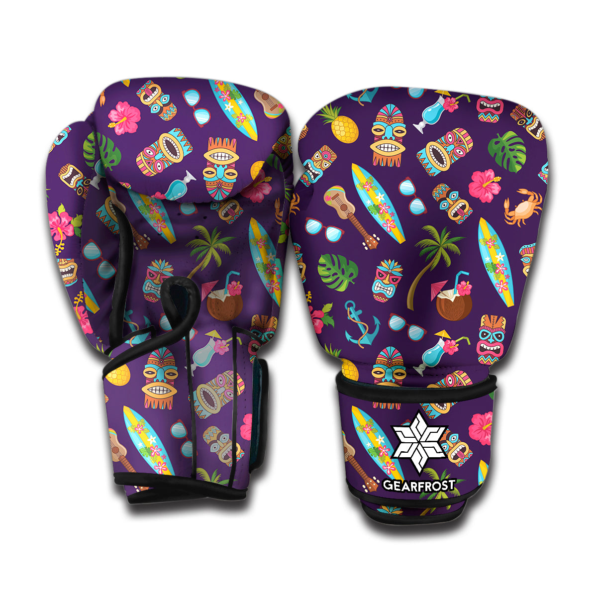 Summer Totem Pattern Print Boxing Gloves