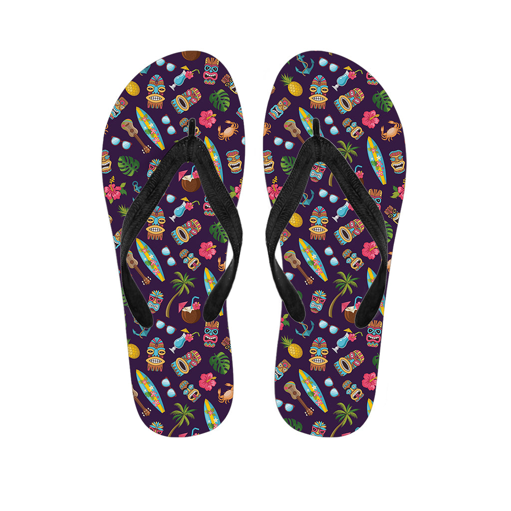 Summer Totem Pattern Print Flip Flops