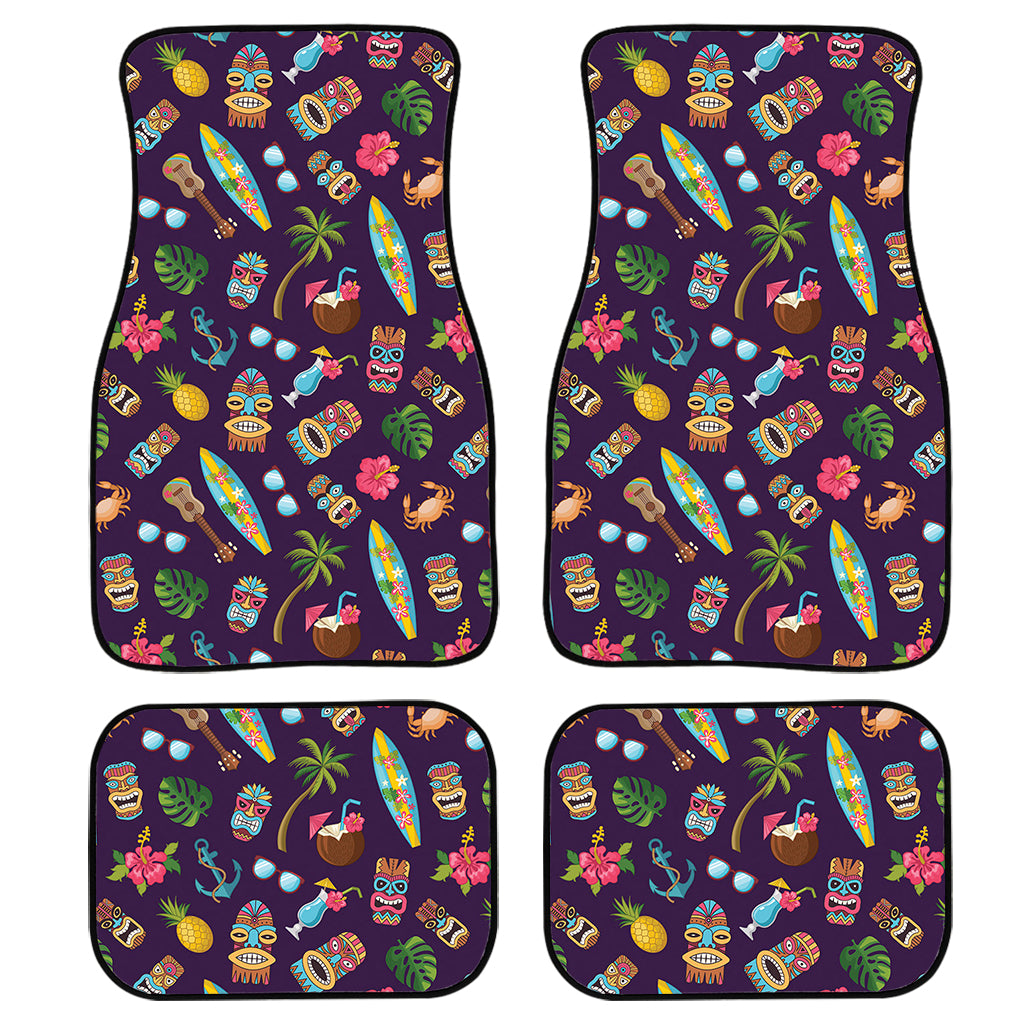 Summer Totem Pattern Print Front and Back Car Floor Mats