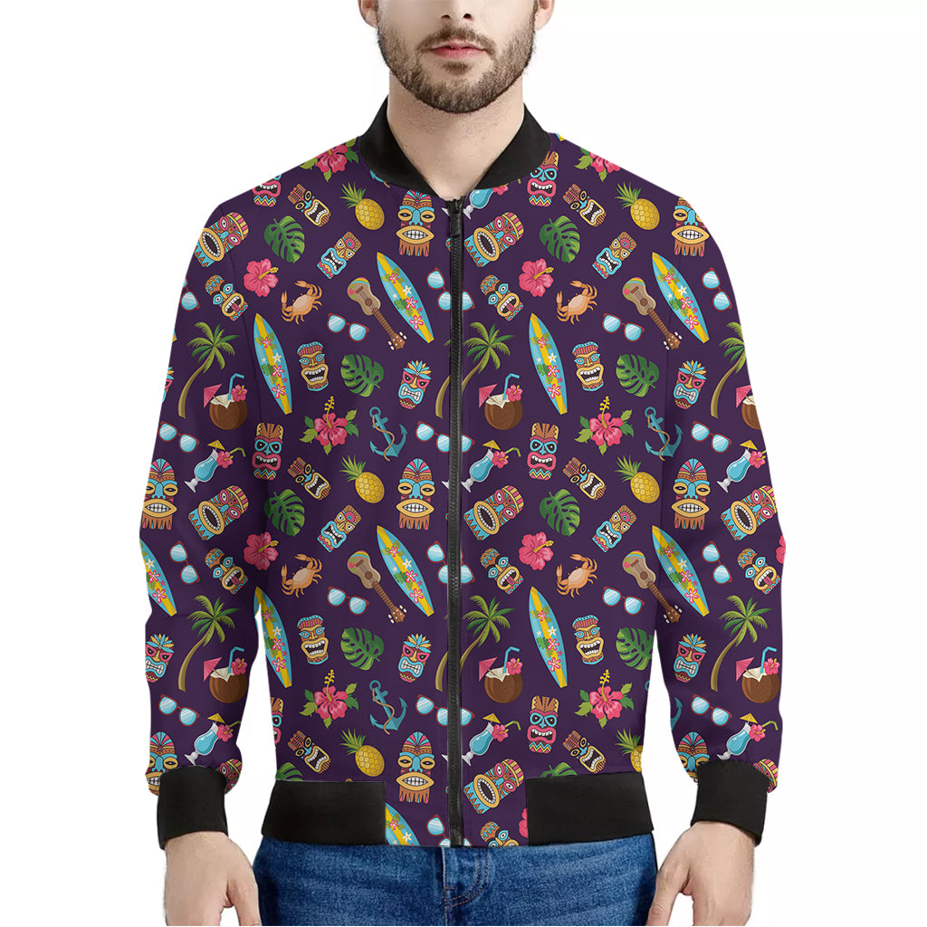 Summer Totem Pattern Print Men's Bomber Jacket