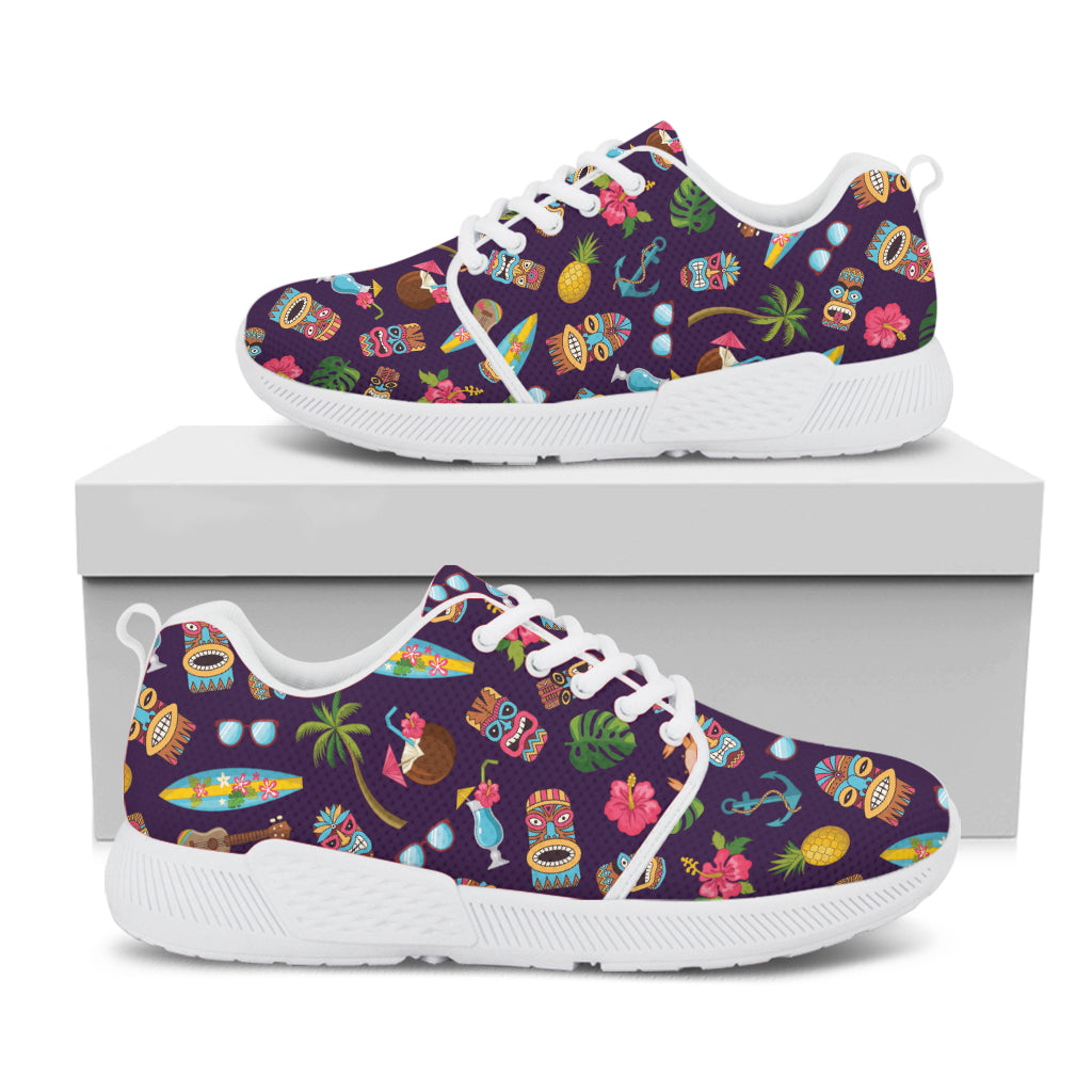 Summer Totem Pattern Print White Athletic Shoes