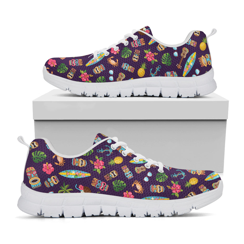 Summer Totem Pattern Print White Sneakers