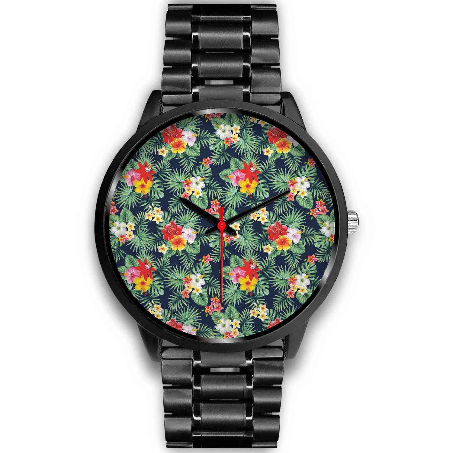 Summer Tropical Hawaii Pattern Print Black Watch