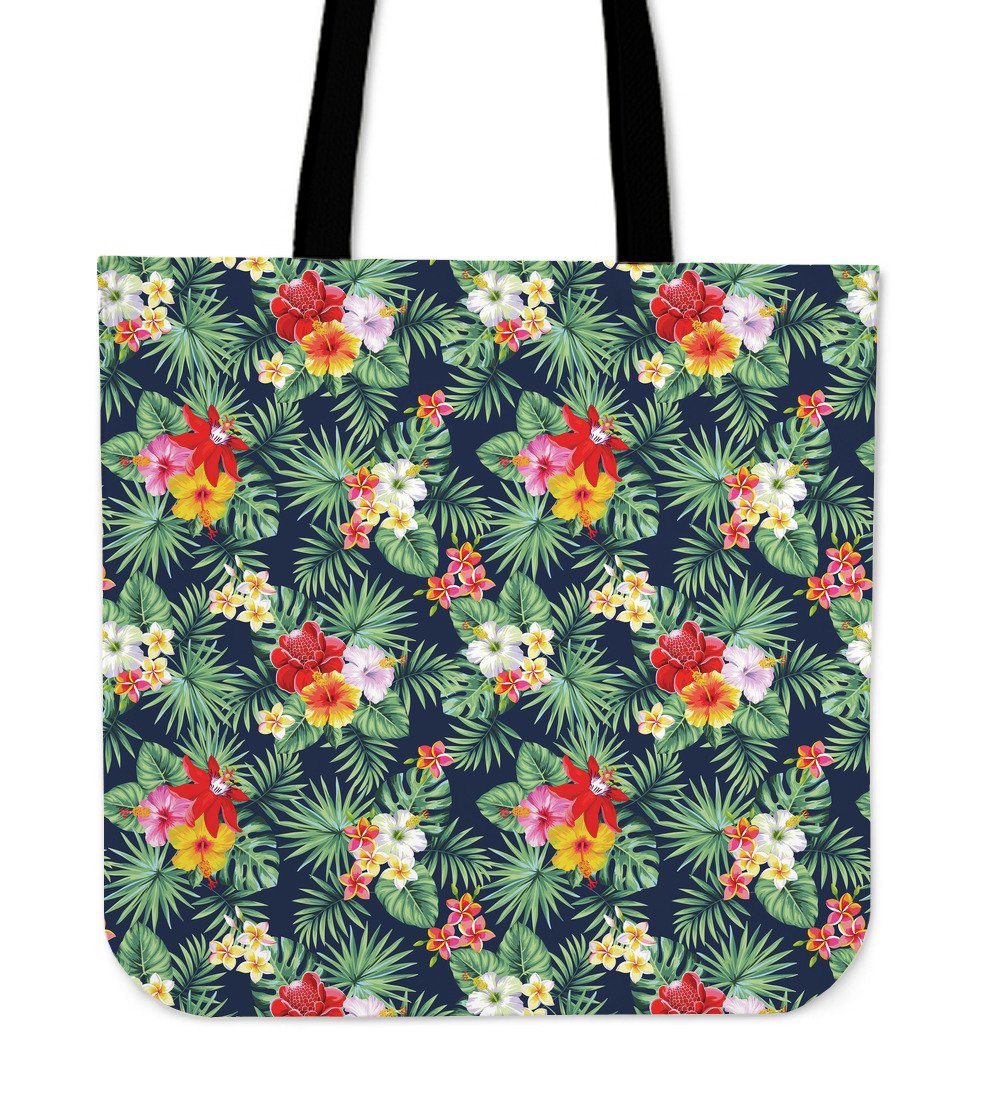 Summer Tropical Hawaii Pattern Print Canvas Tote Bag