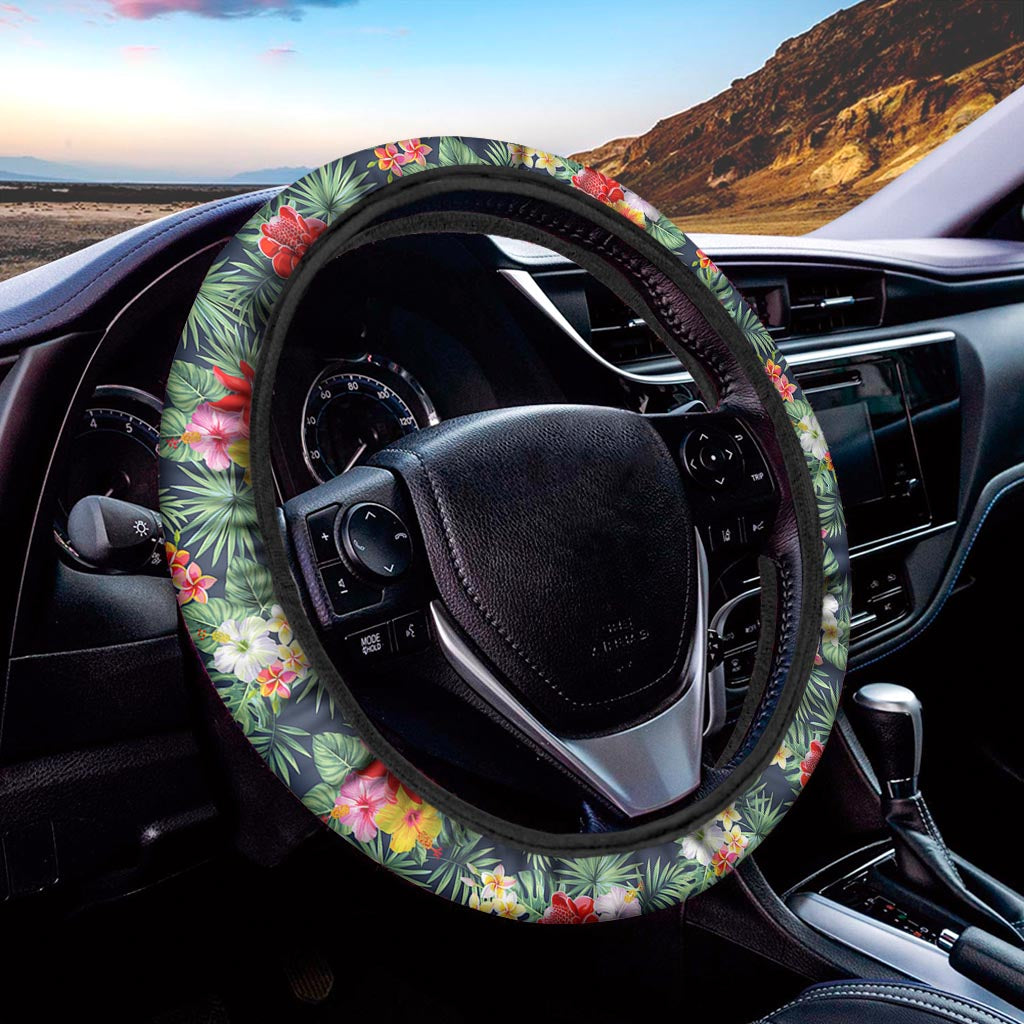 Summer Tropical Hawaii Pattern Print Car Steering Wheel Cover