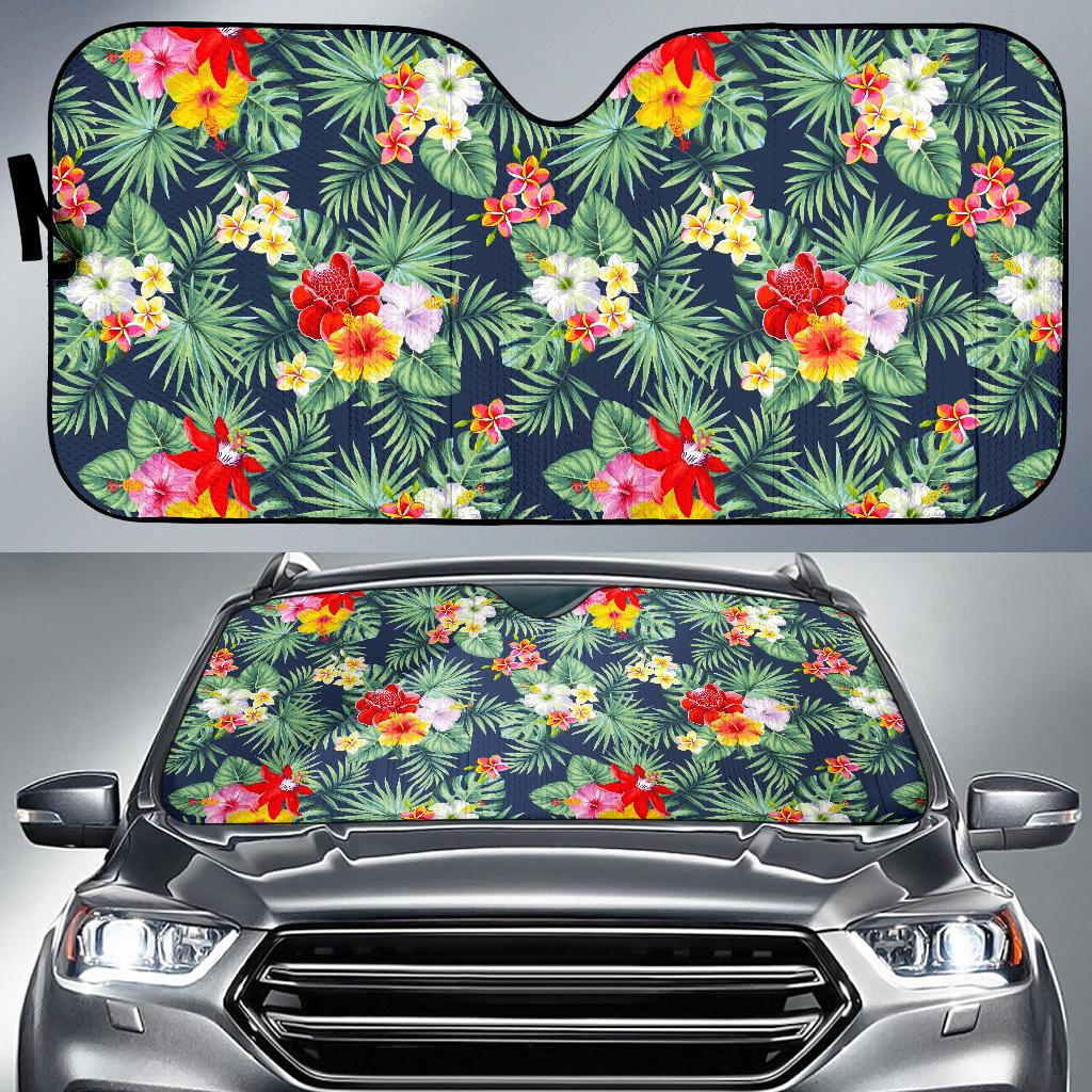 Summer Tropical Hawaii Pattern Print Car Sun Shade