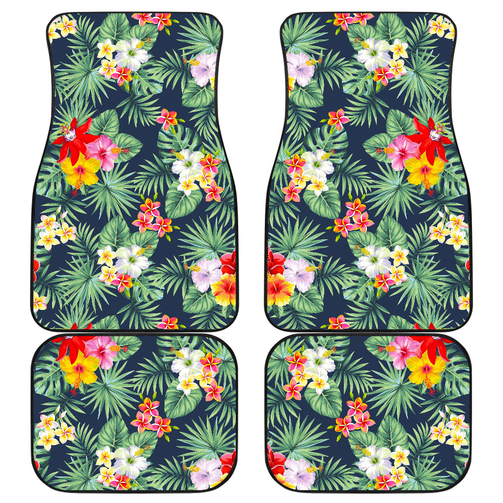 Summer Tropical Hawaii Pattern Print Front and Back Car Floor Mats