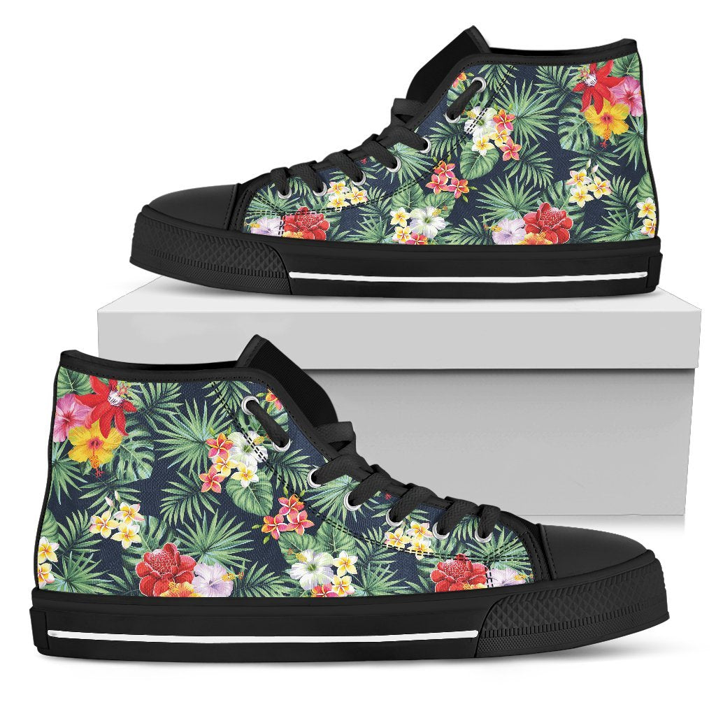 Summer Tropical Hawaii Pattern Print Men's High Top Shoes