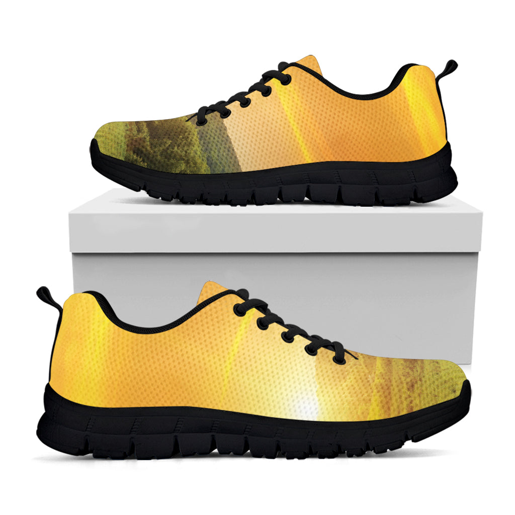 Sunrise Field Print Black Sneakers