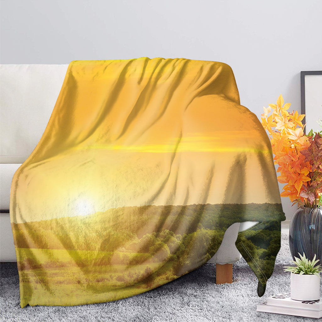 Sunrise Field Print Blanket