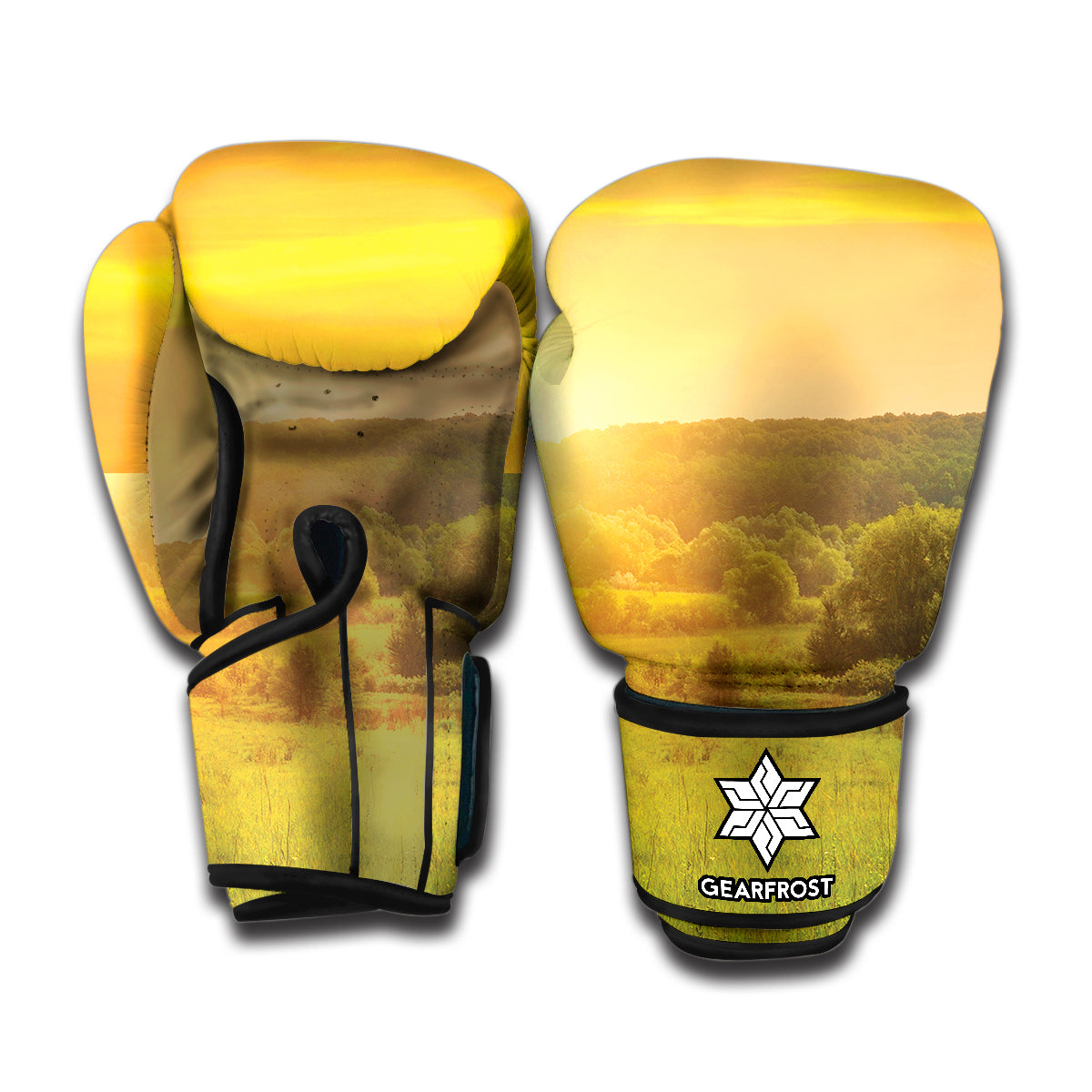 Sunrise Field Print Boxing Gloves