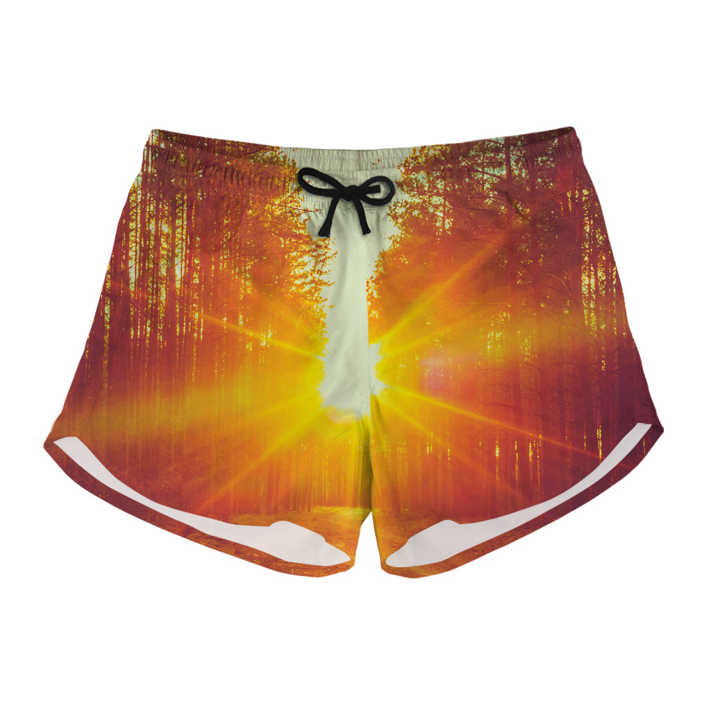 Sunrise Forest Print Women's Shorts