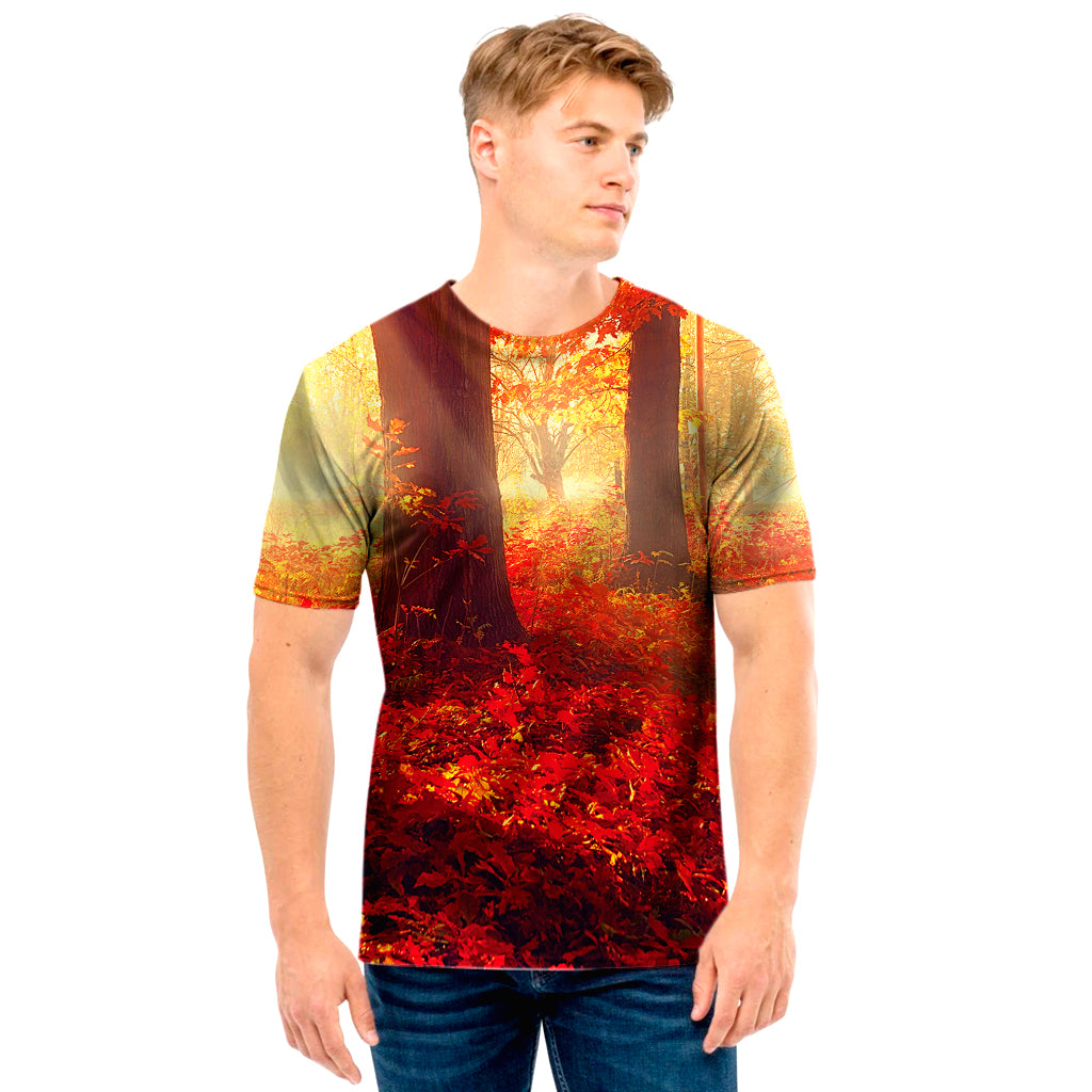 Sunshine Autumn Tree Print Men's T-Shirt