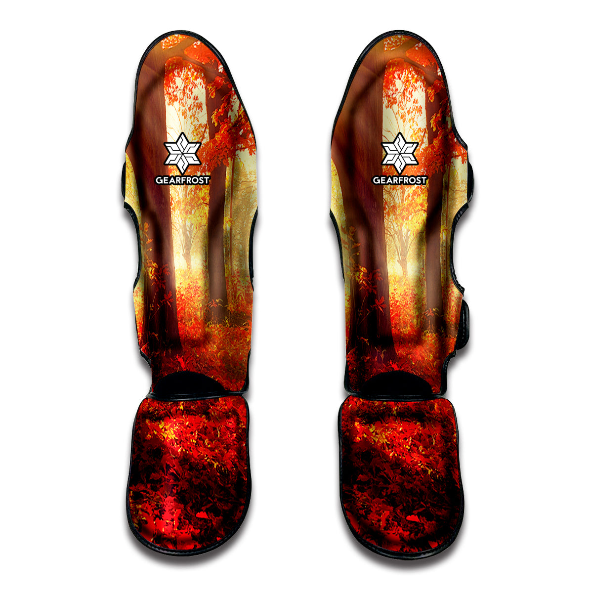Sunshine Autumn Tree Print Muay Thai Shin Guards