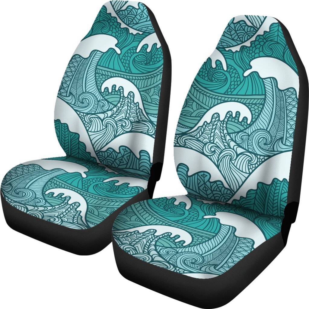 Surfing Wave Pattern Print Universal Fit Car Seat Covers