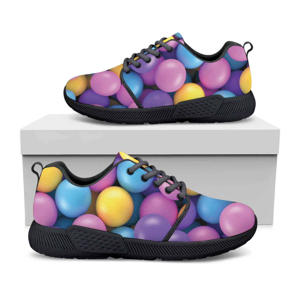 Sweet Candy Ball Pattern Print Black Athletic Shoes