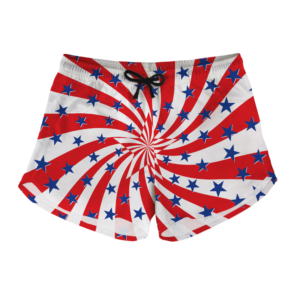 Swirl American Patriotic Star Print Women's Shorts