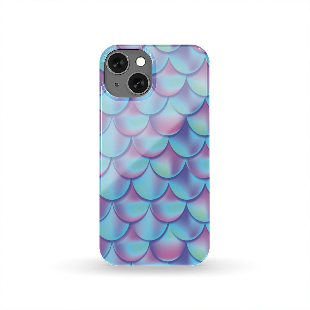 Teal Purple Mermaid Scales Pattern Print Phone Case