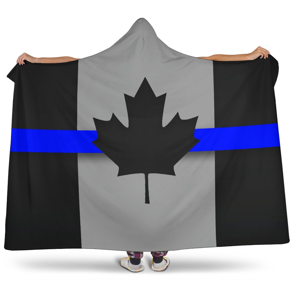 Thin Blue Line Canada Hooded Blanket