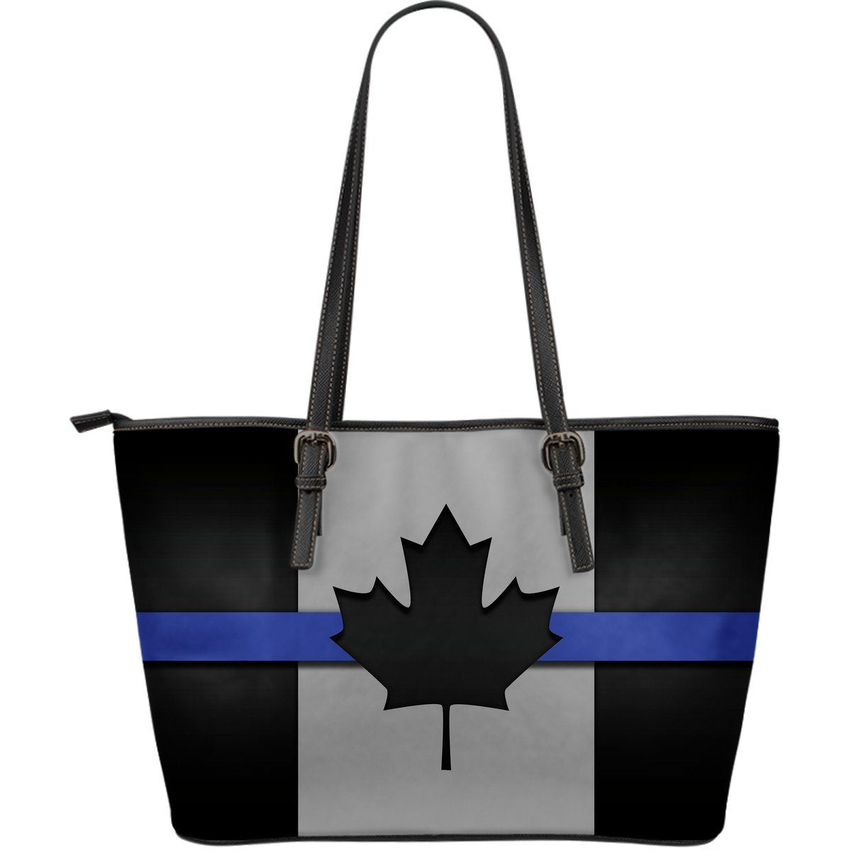 Thin Blue Line Canada Leather Tote Bag