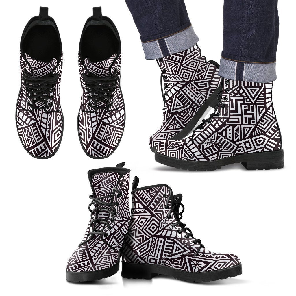 Tribal Aztec Geometric Pattern Print Men's Boots