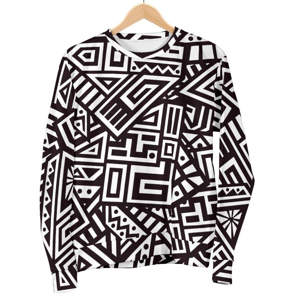 Tribal Aztec Geometric Pattern Print Men's Crewneck Sweatshirt