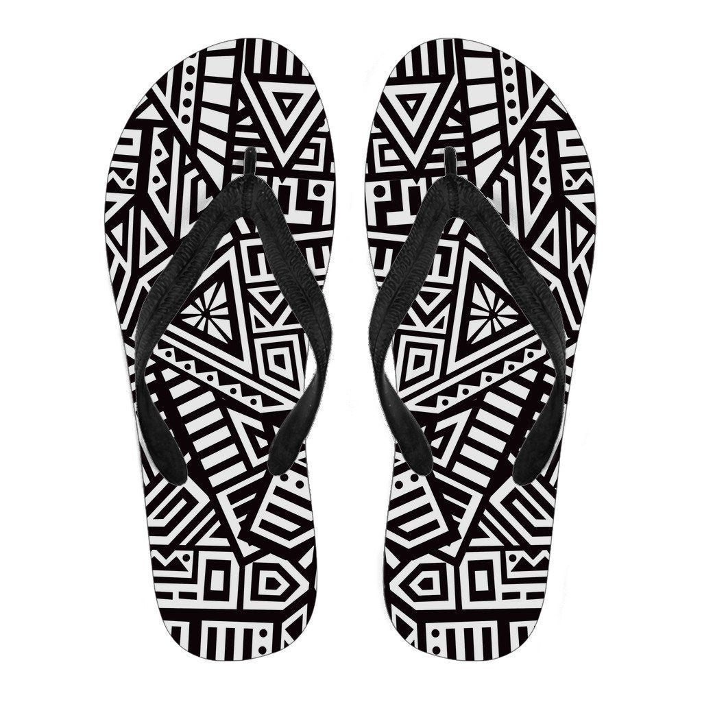 Tribal Aztec Geometric Pattern Print Men's Flip Flops