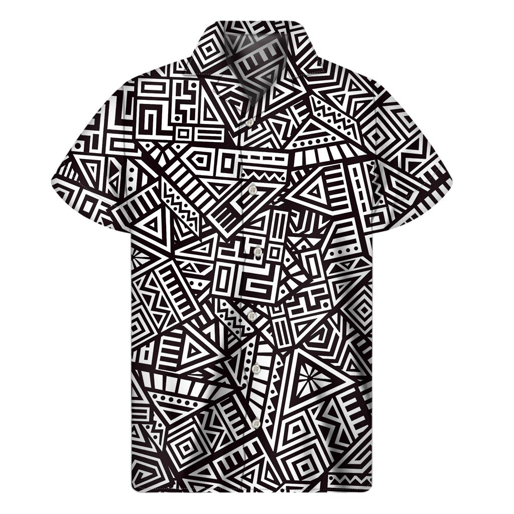 Tribal Aztec Geometric Pattern Print Men's Short Sleeve Shirt