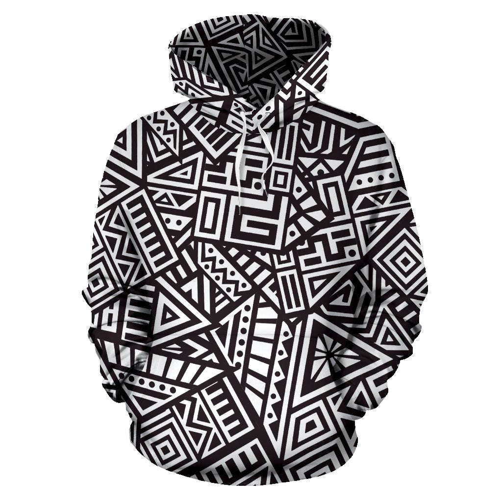 Tribal Aztec Geometric Pattern Print Pullover Hoodie