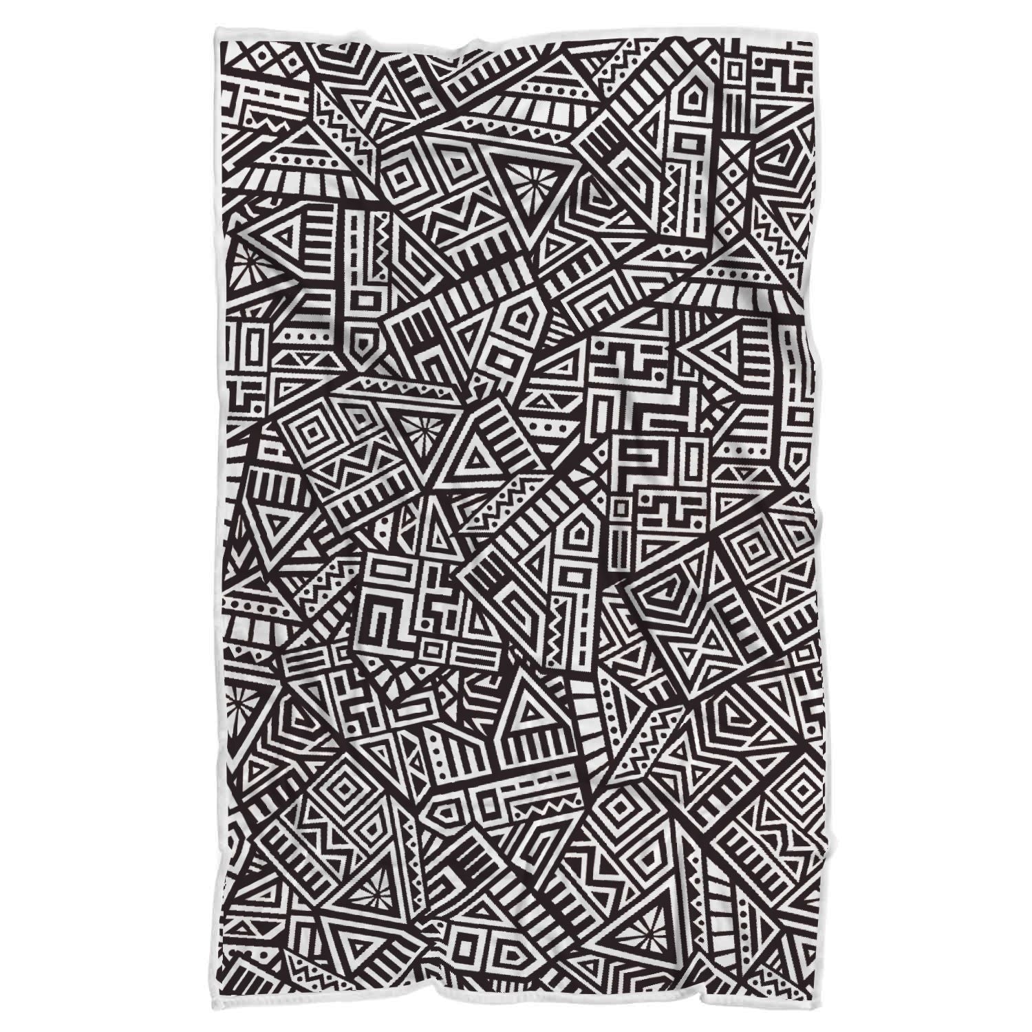 Tribal Aztec Geometric Pattern Print Sherpa Blanket