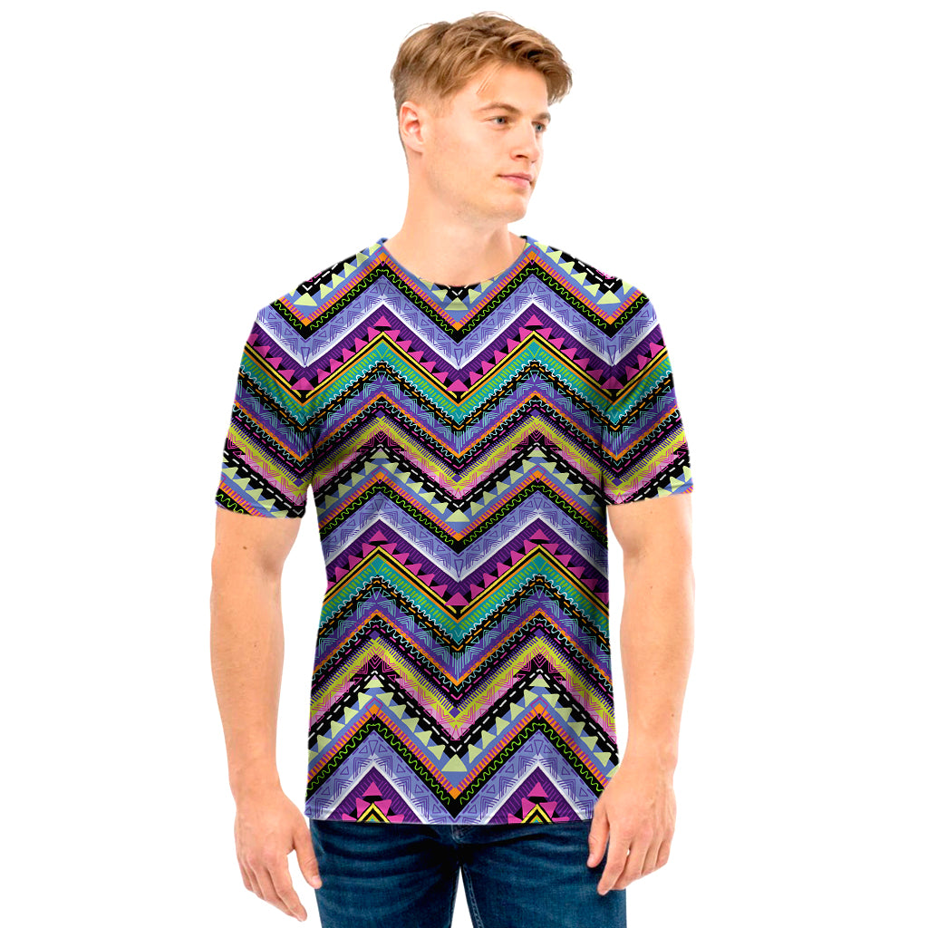 Tribal Aztec Hippie Pattern Print Men's T-Shirt