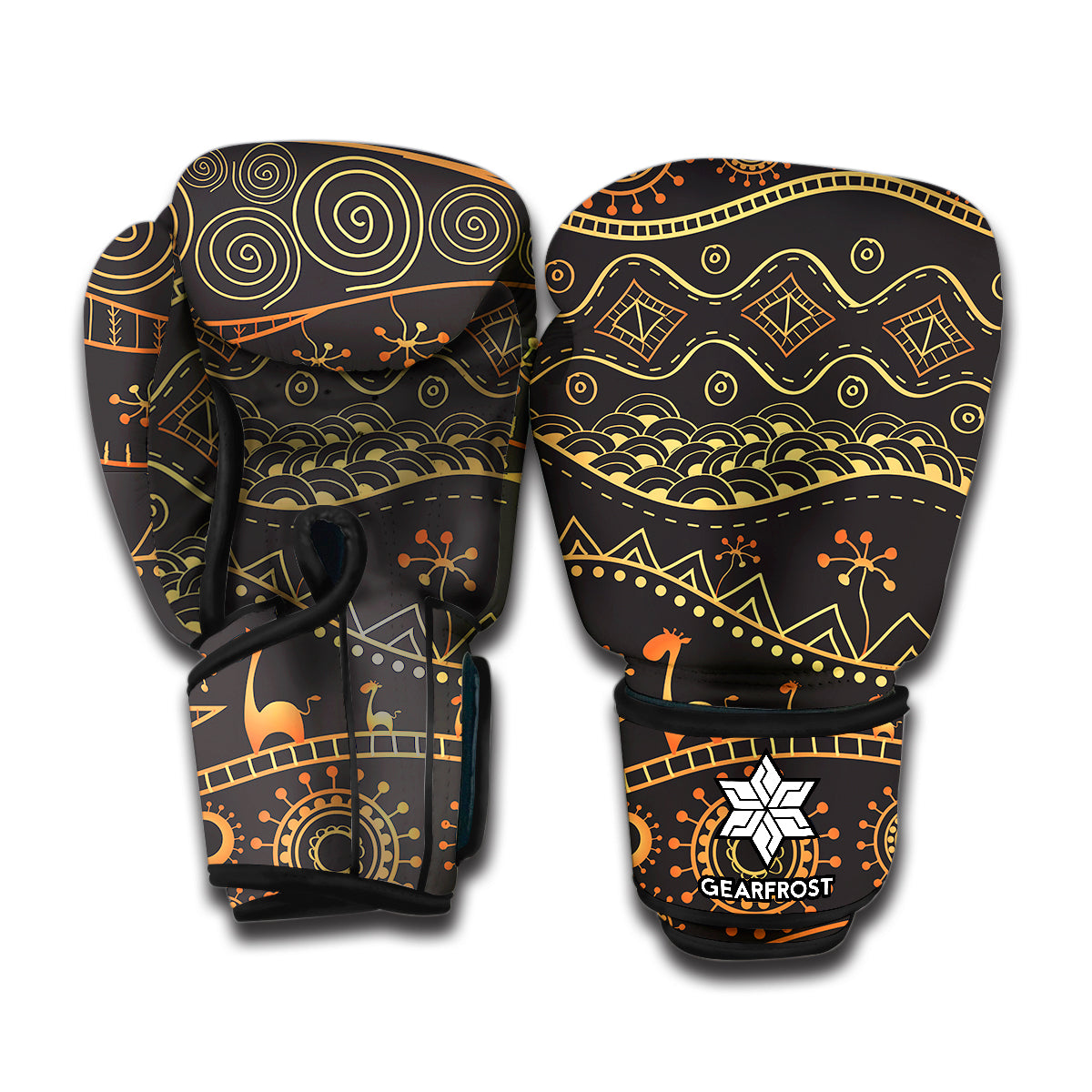 Tribal Ethnic African Pattern Print Boxing Gloves